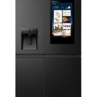 Frigorífico americano - Hisense RS9P628GPFE, Total No Frost, 179.5 cm, 614 l, Dispensador Agua y Hielo, Pantalla Inteligente, Inverter, Negro