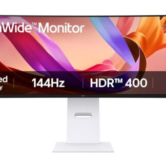 Monitor gaming - LG 49U950A-W, 49" Full-HD, 144 Hz, 5 ms, IPS curvo 3800R, 2x HDMI, Altavoces integrados, Altura ajustable, Blanco