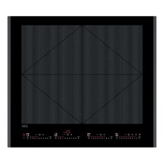Placa inducción - AEG TR64IT00FB, 4 zonas Flex de 22 cm, Función Puente, Mandos independientes, 59 cm, Negro