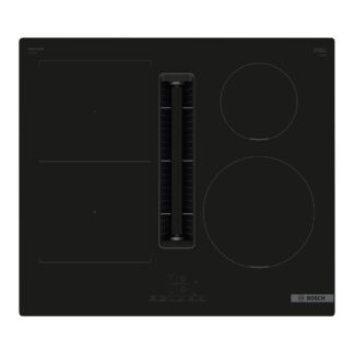 Placa inducción con extractor integrado - Bosch PVS611B16E, 4 Zonas, Zona Flex, CombiInducción, Touch Select, Negro