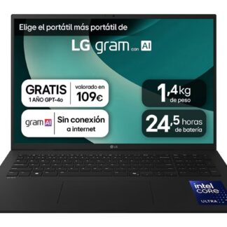 Portátil - LG 17Z90TL-G.AU88BN, 17" WQXGA Copilot+ PC, Intel® Core™ Ultra 7 258V, 47 TOPS, 32GB RAM, 1TB SSD, Arc™ Onboard Graphics, Windows 11 Home