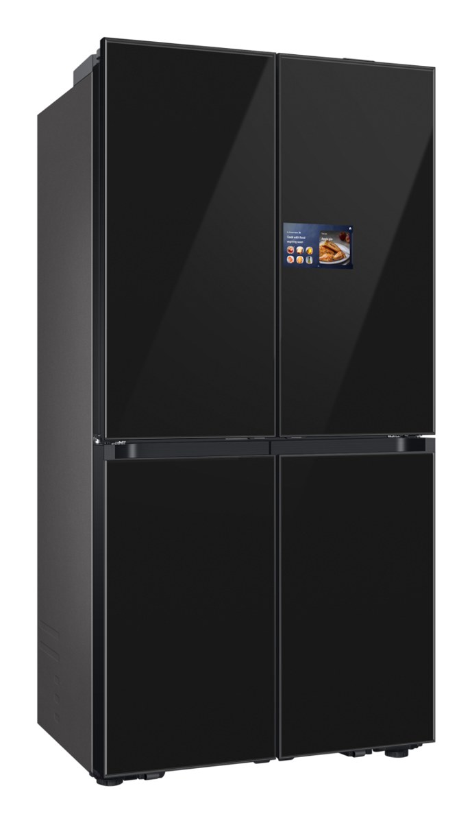 REACONDICIONADO Seminuevo Muy bueno Frigorífico americano - Samsung Bespoke AI RM90F67CECEF, Hybrid Cooling, 185.3 cm, 654 l, No Frost, Negro