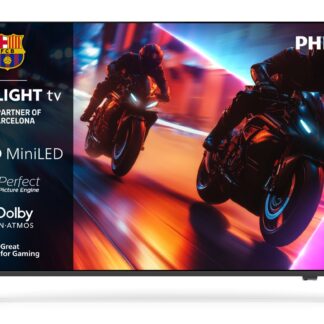 TV Mini LED 85" - Philips Ambilight TV 85MLED910 4K QD MiniLED 215cm 85" Smart TV Dolby Vision y Dolby Atmos Titan OS, Negro