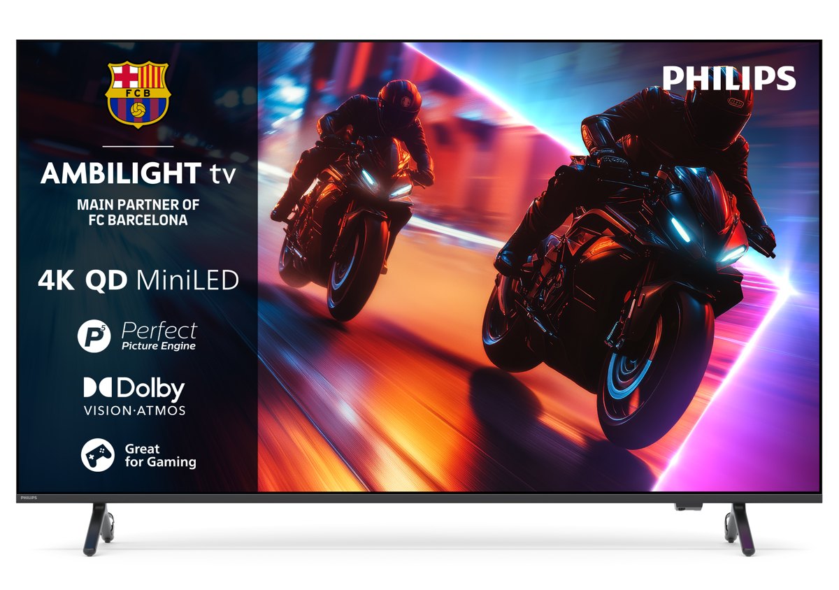 TV Mini LED 85" - Philips Ambilight TV 85MLED910 4K QD MiniLED 215cm 85" Smart TV Dolby Vision y Dolby Atmos Titan OS, Negro