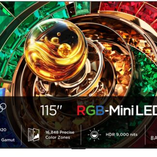 TV RGB Mini LED 115" - TCL 115RM9L, UHD 4K, TCL AiPQ Pro Processor, Smart TV con Google TV, 144 Hz, Negro