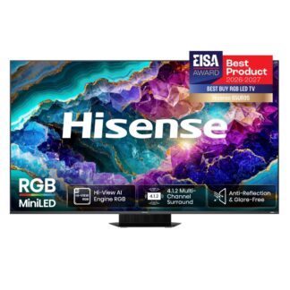 TV RGB Mini LED 65" - Hisense 65UR9S, UHD 4K, Quad Core / MT9655, Hi-View AI Engine RGB, Tuned by Devialet, Anti Reflejo, Negro