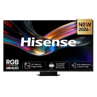 TV RGB Mini LED 85" - Hisense 85UR9S, UHD 4K, Quad Core / MT9655, Hi-View AI Engine RGB, Tuned by Devialet, Anti Reflejo, Negro