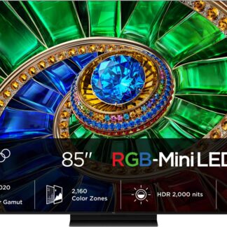 TV RGB Mini LED 85" - TCL 85RM7L, 4K, TSR AiPQ, Smart TV,HDR de hasta 2000 nits, Dolby Vision y Atmos, Panel HVA Pro, Negro